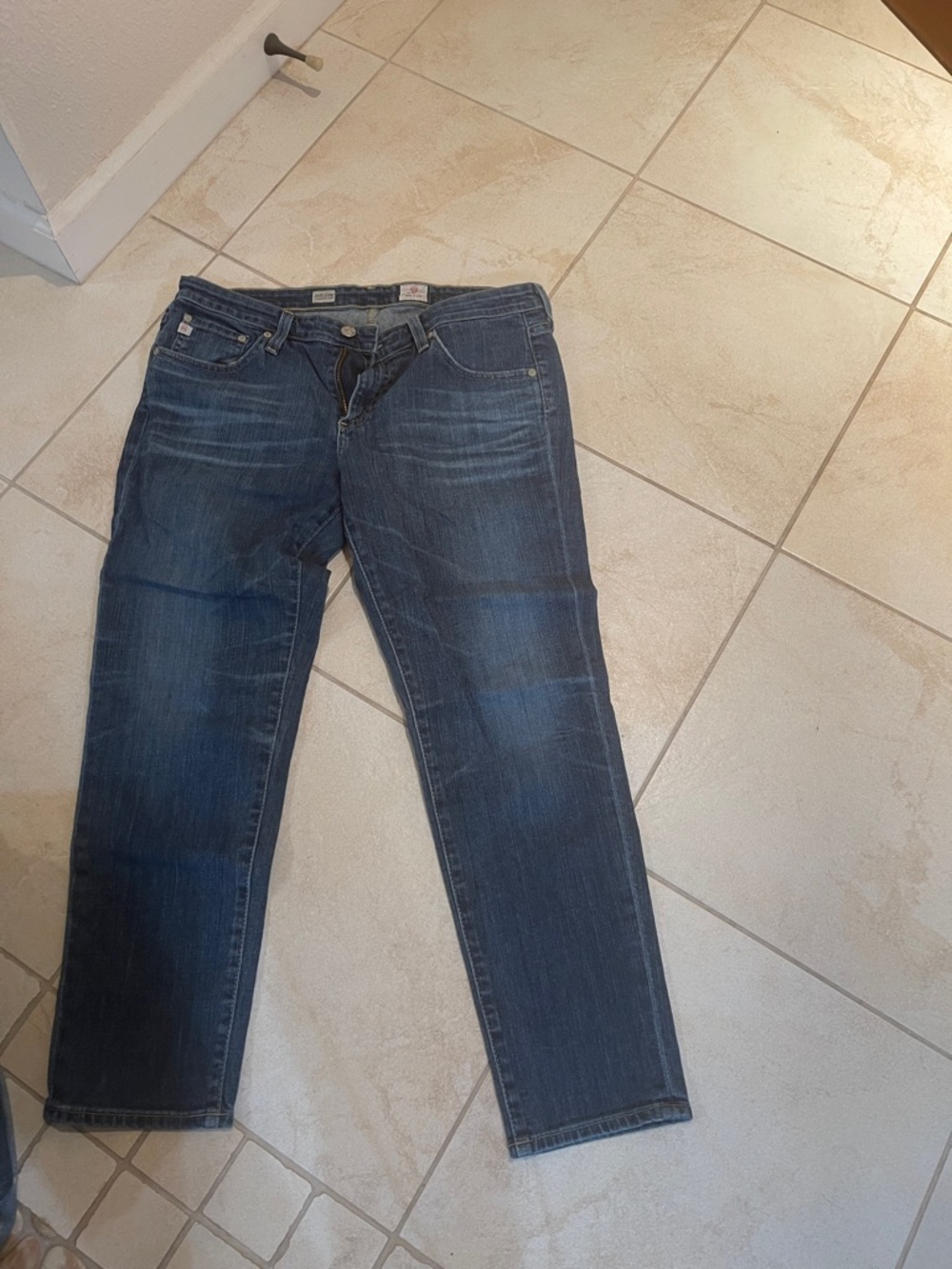 Ag Adriano Goldschmied Women’s Dark Blue Ankle Cropped Jeans